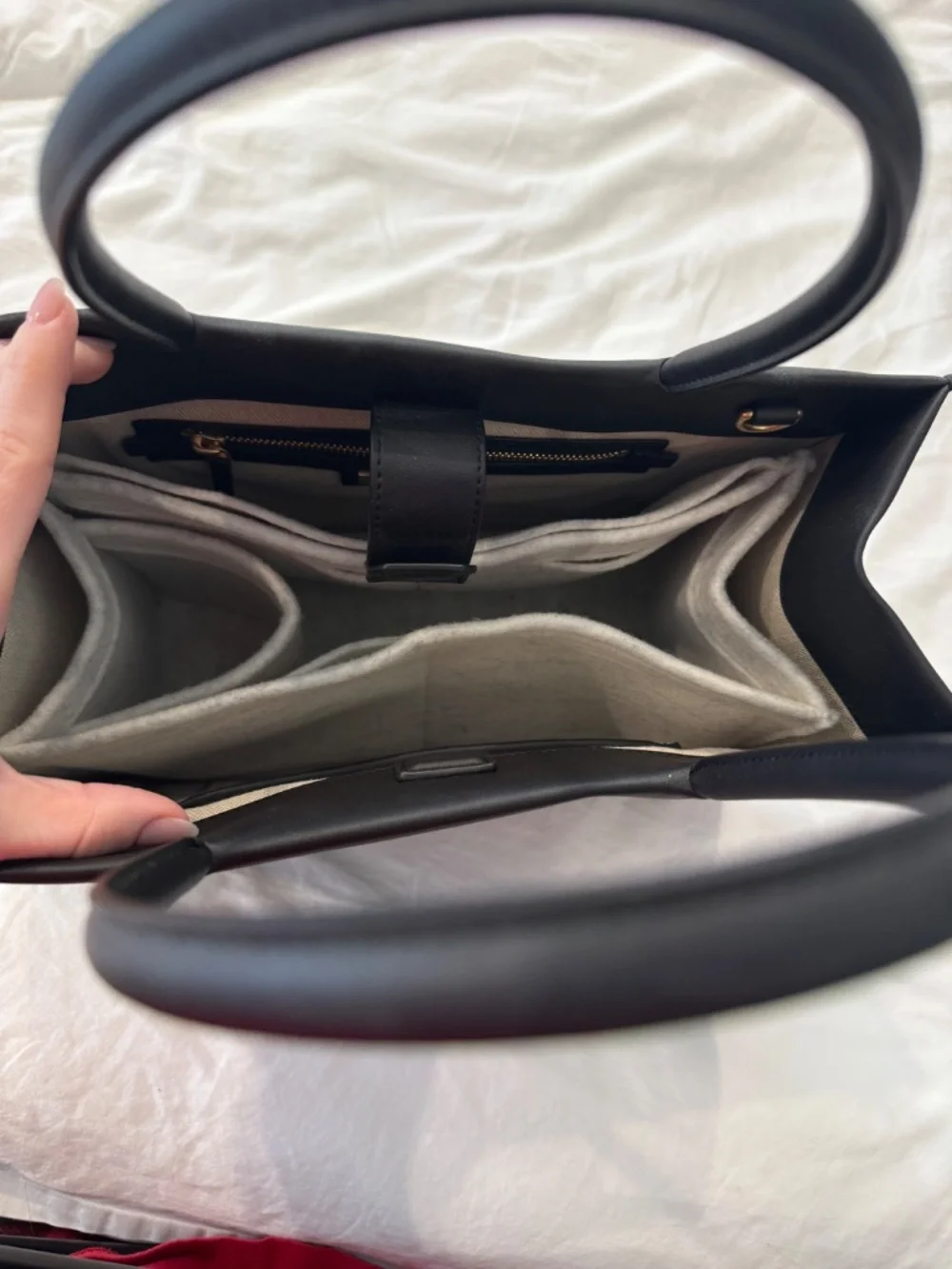Tory Burch Small Ella Bio Tote Black NWOT + Organizer